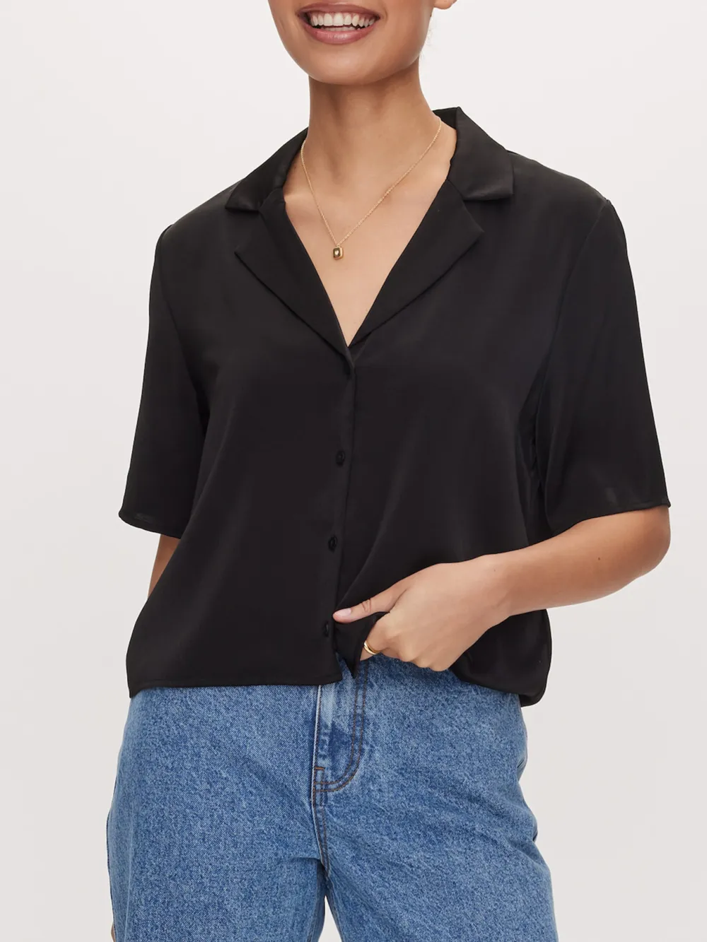 Casual Style Satin Shirt