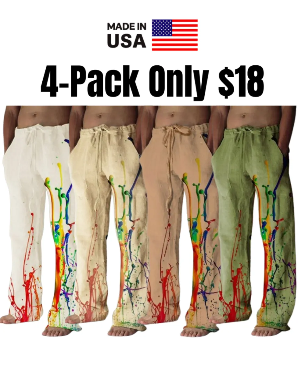 Men's Graphic Prints Graffiti Linen Pants