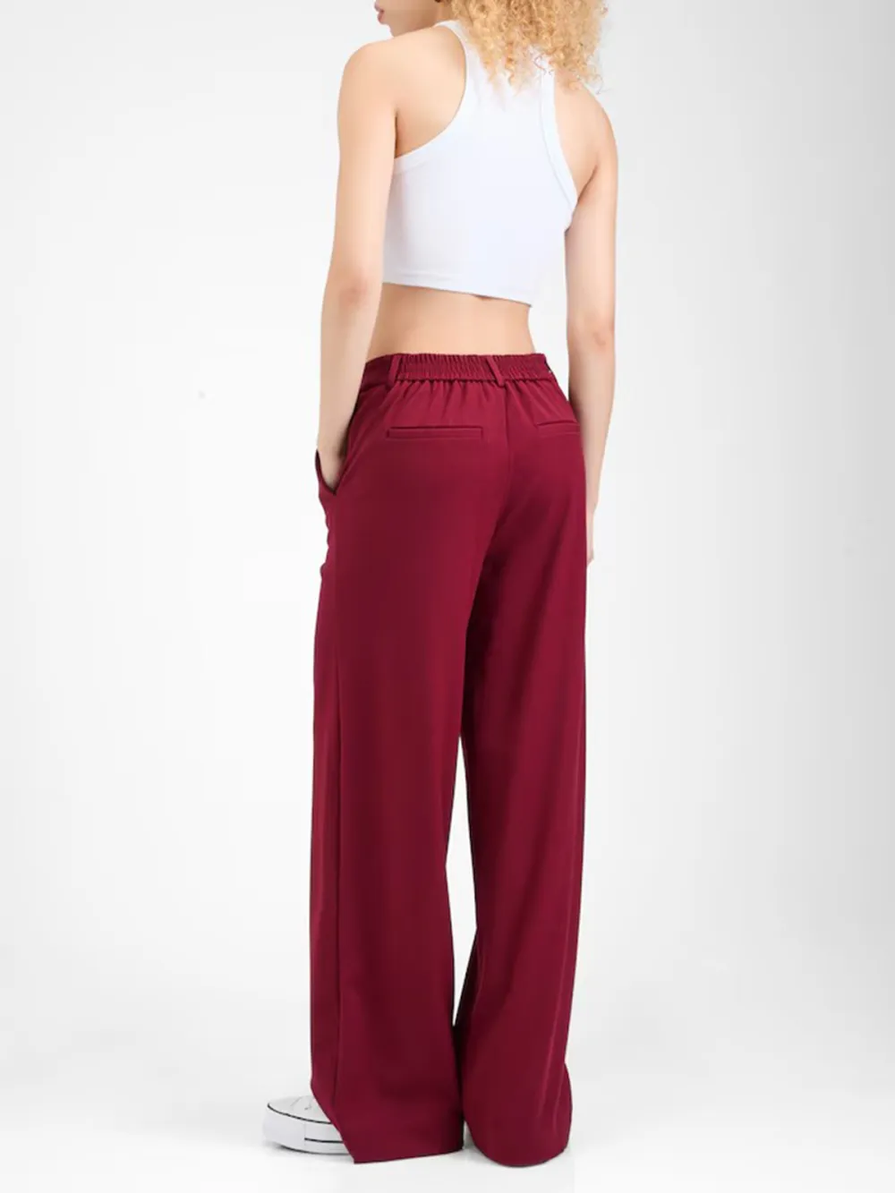 Wide Leg Pleat-Front Pants