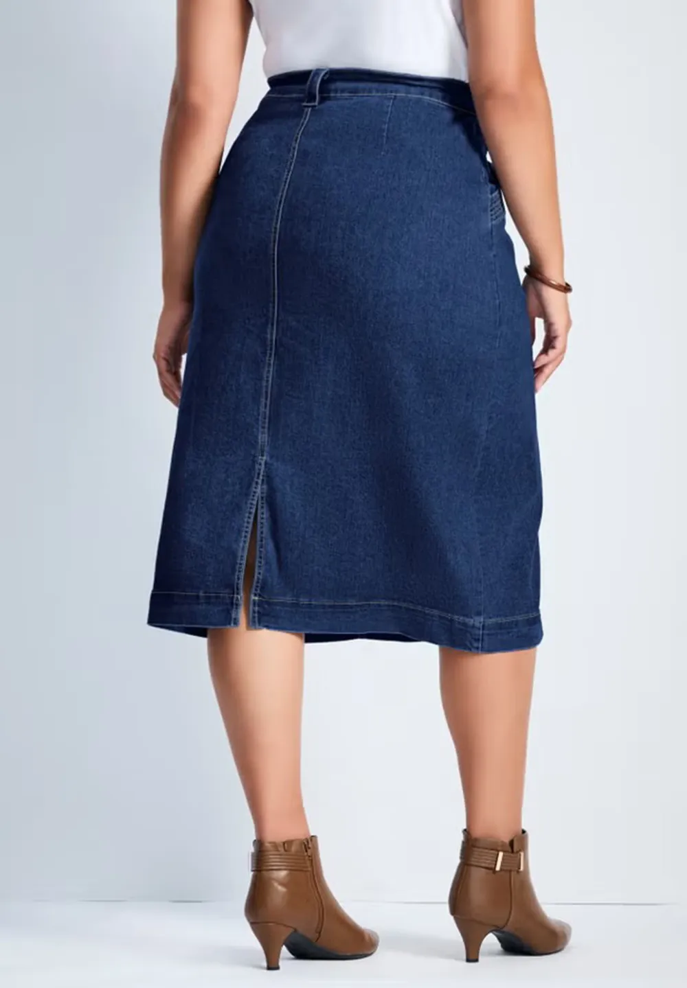 Slit Denim Short Skirt