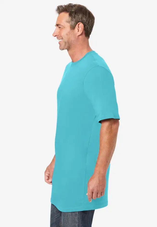 Shrink-Less Lightweight Longer-Length Crewneck T-Shirt