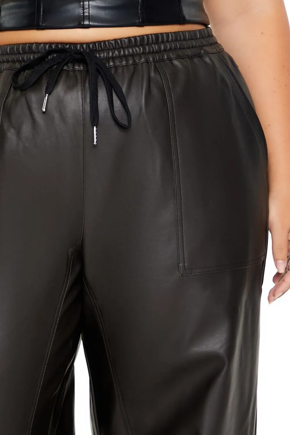Plus Size Faux Leather Pants