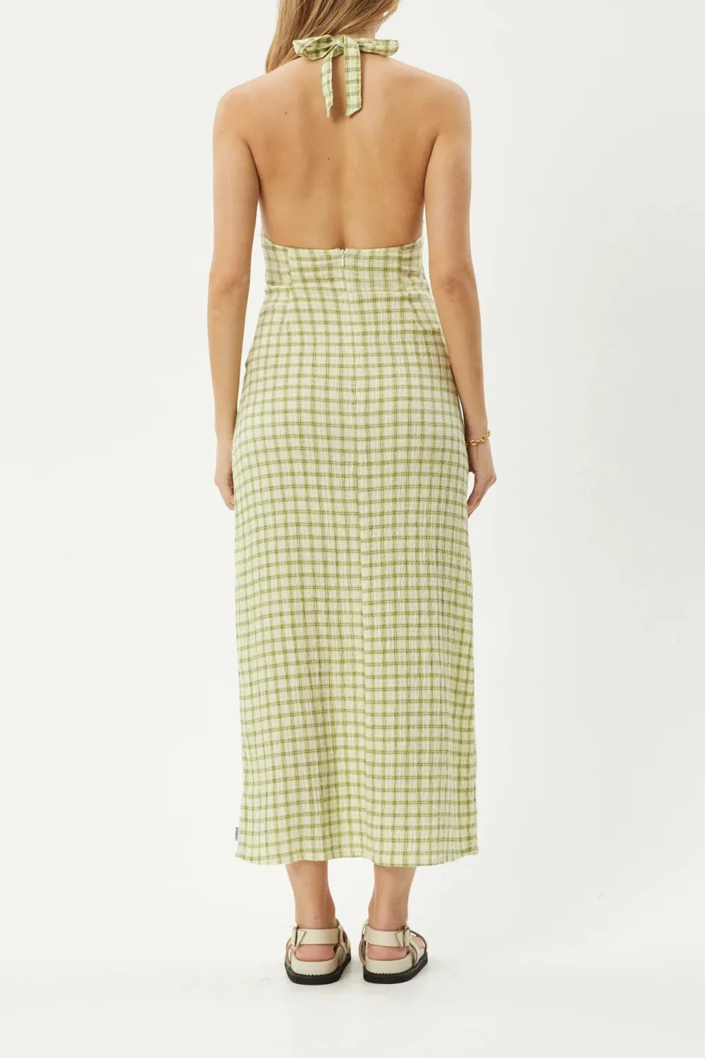 Lemon High-End Simple Plaid Collarbone Dresses