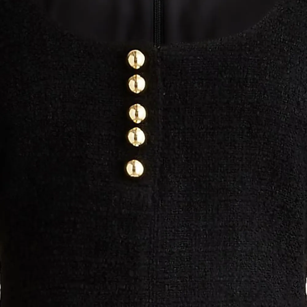 Tweed Pencil Long Sleeve Mini Dresses