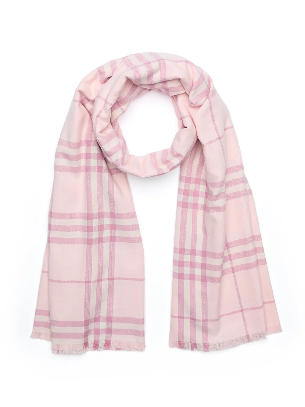 Retro Checkered Fringed Scarf