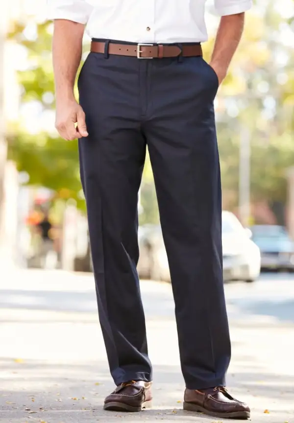 Signature Lux Flat Front Khakis