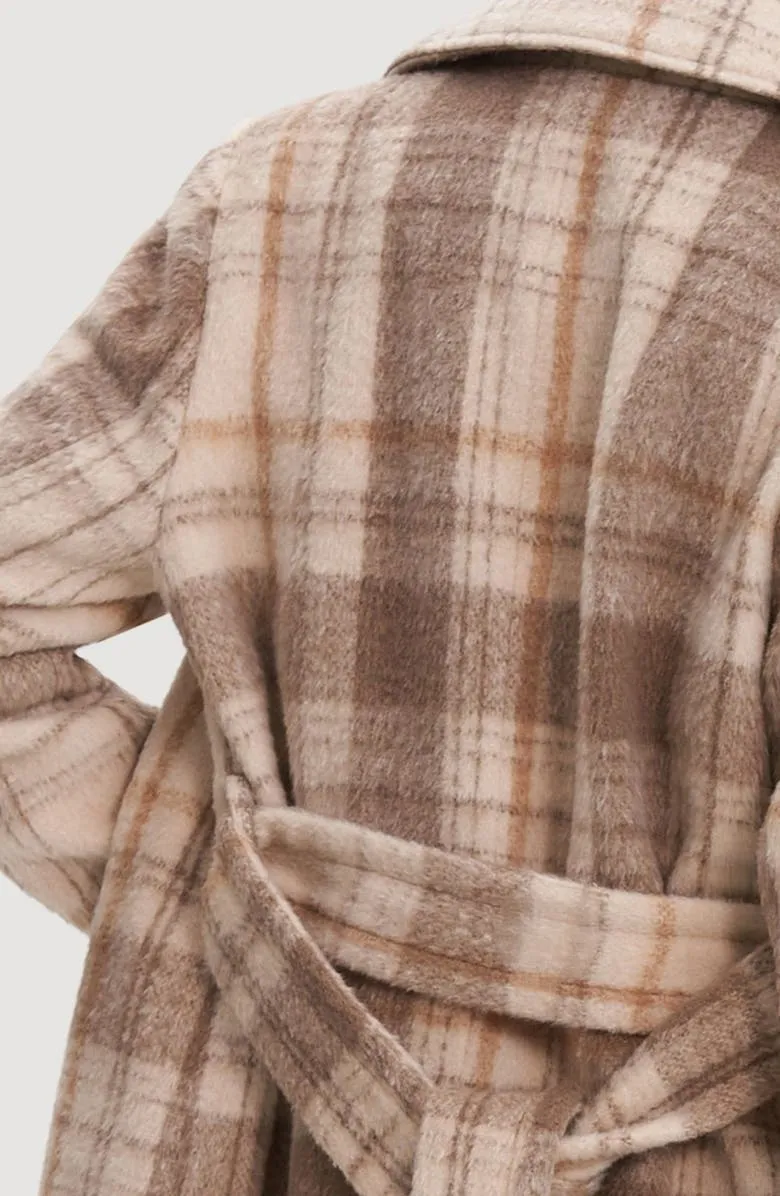 Vegan Wool Plaid Coat