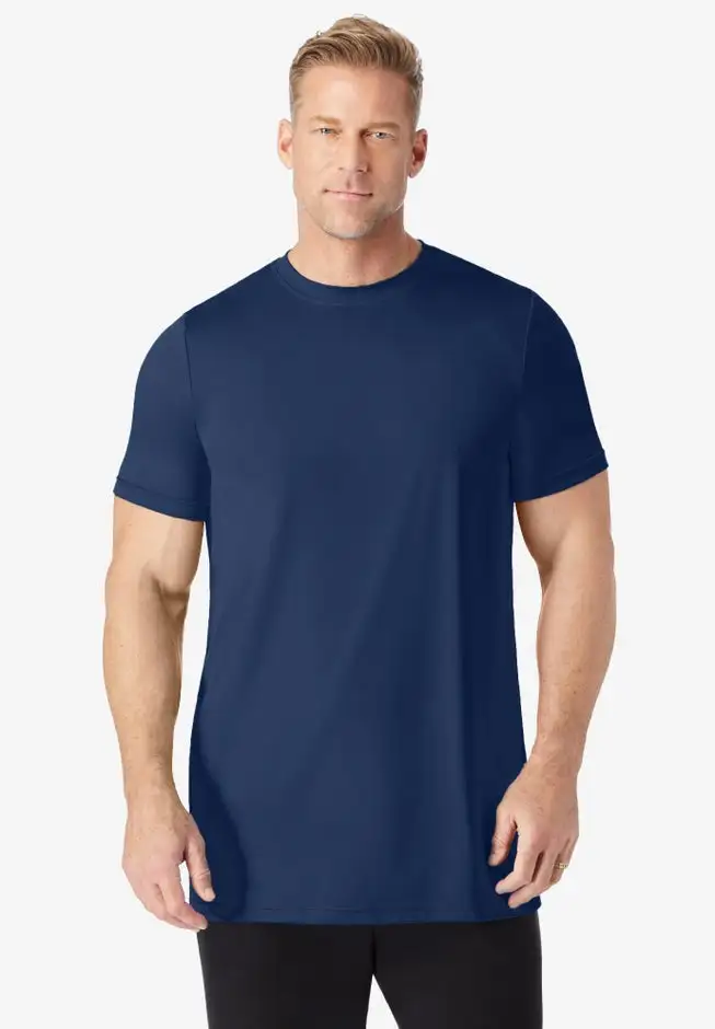 No Sweat Longer-Length Short Sleeve Crewneck Tee