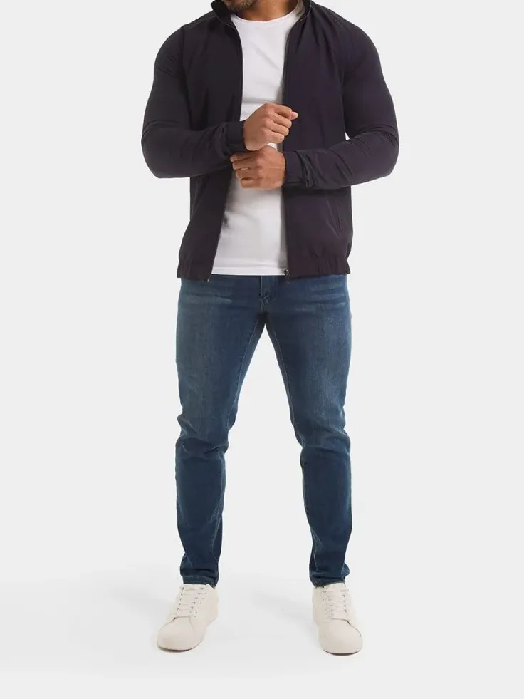 In Dark Simple Daily Leisure Soft Bomber Jacket