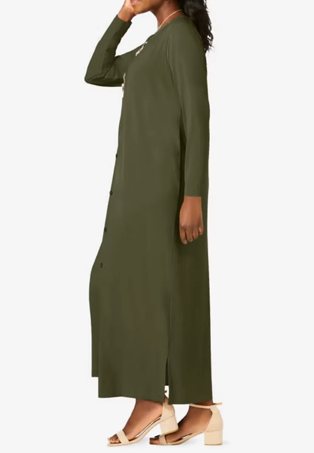 Crew Neck Stretch Knit Duster Set
