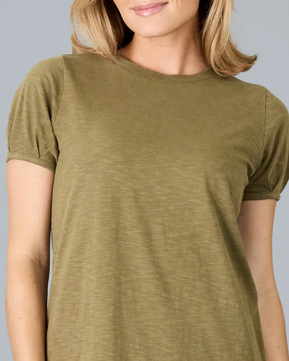 Burnt Olive Short Sleeve Maxi Dress