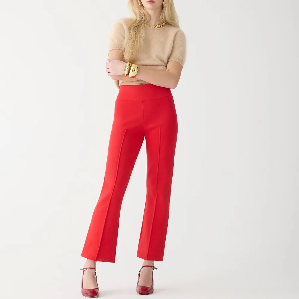 High-Rise Pintuck Straight Leg Pants
