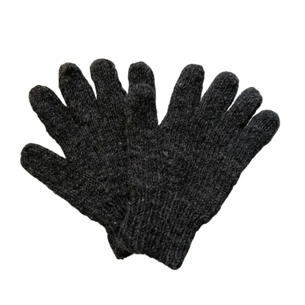 Dark Gray Chunky Knit Winter Gloves