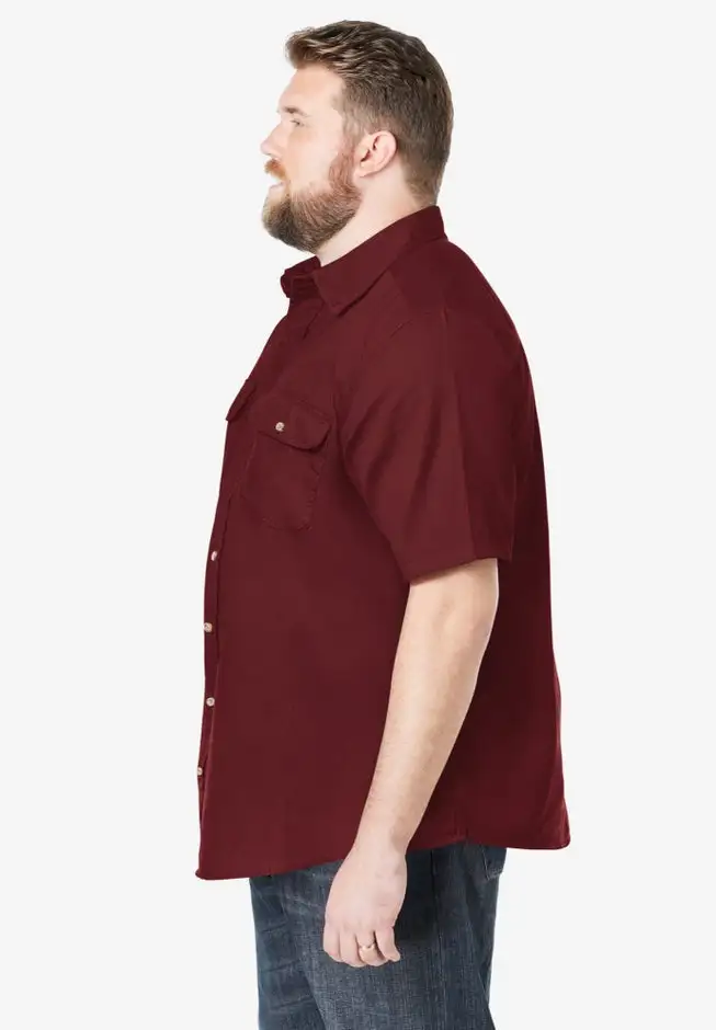 Short Sleeve Denim and Twill Shirt