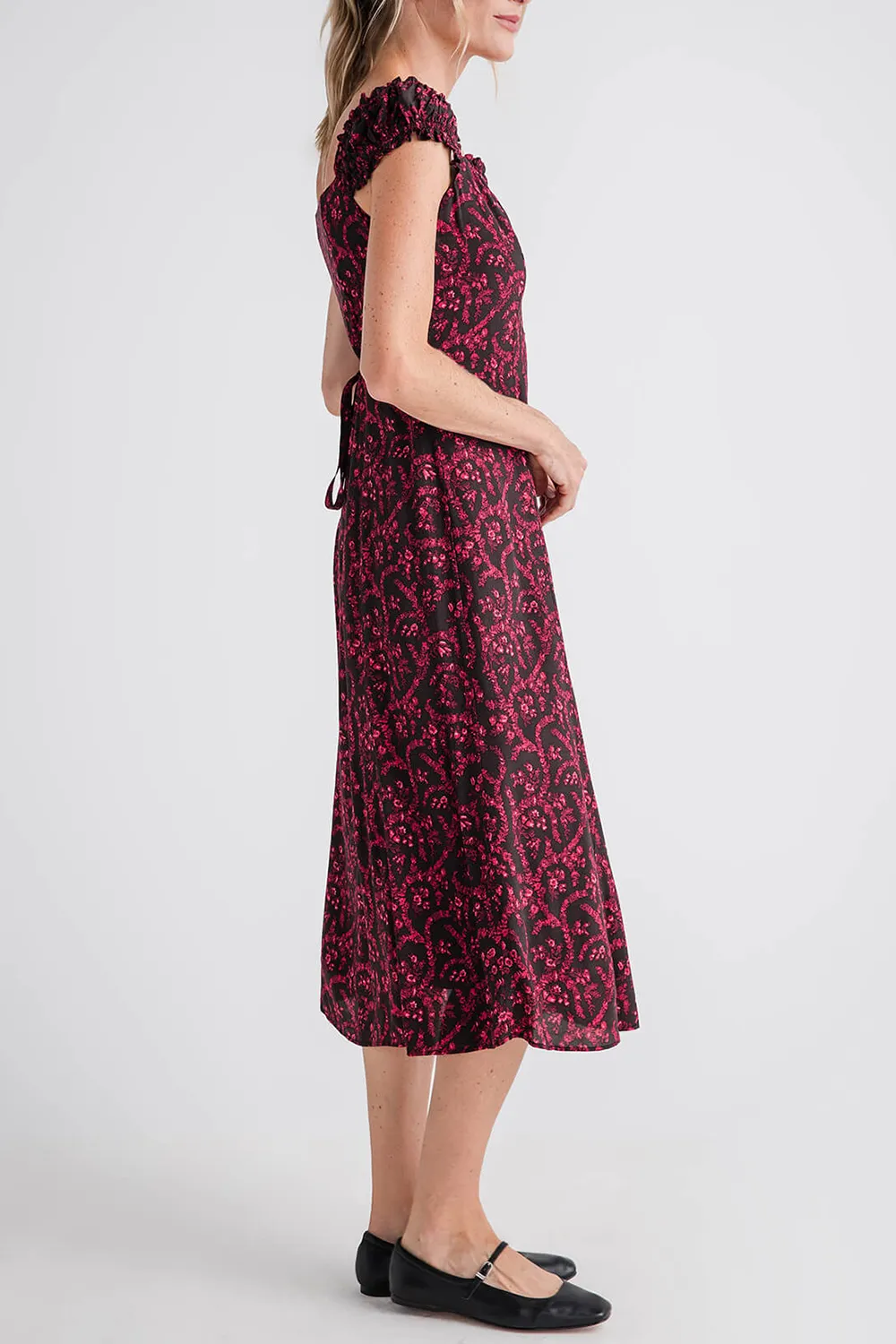 Olivaceous Dress - Black Red