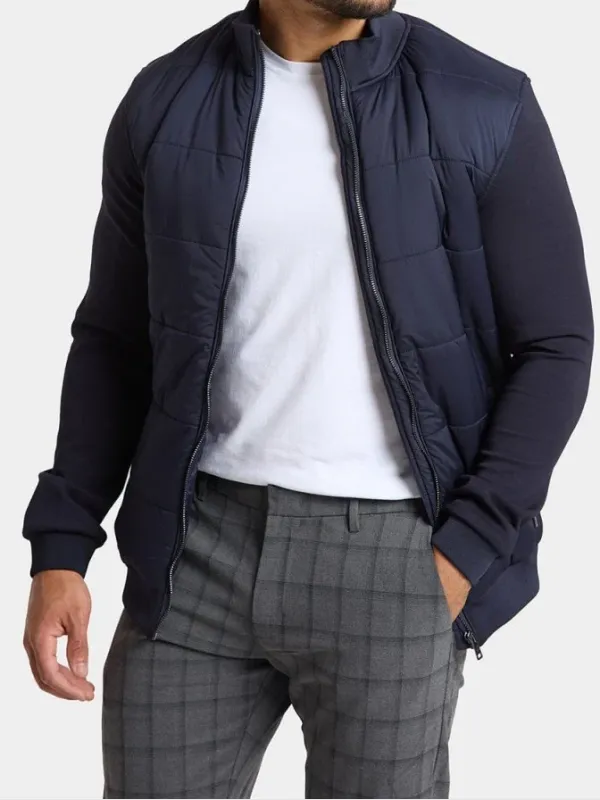 Navy Simple Daily Leisure Soft Bomber Jacket