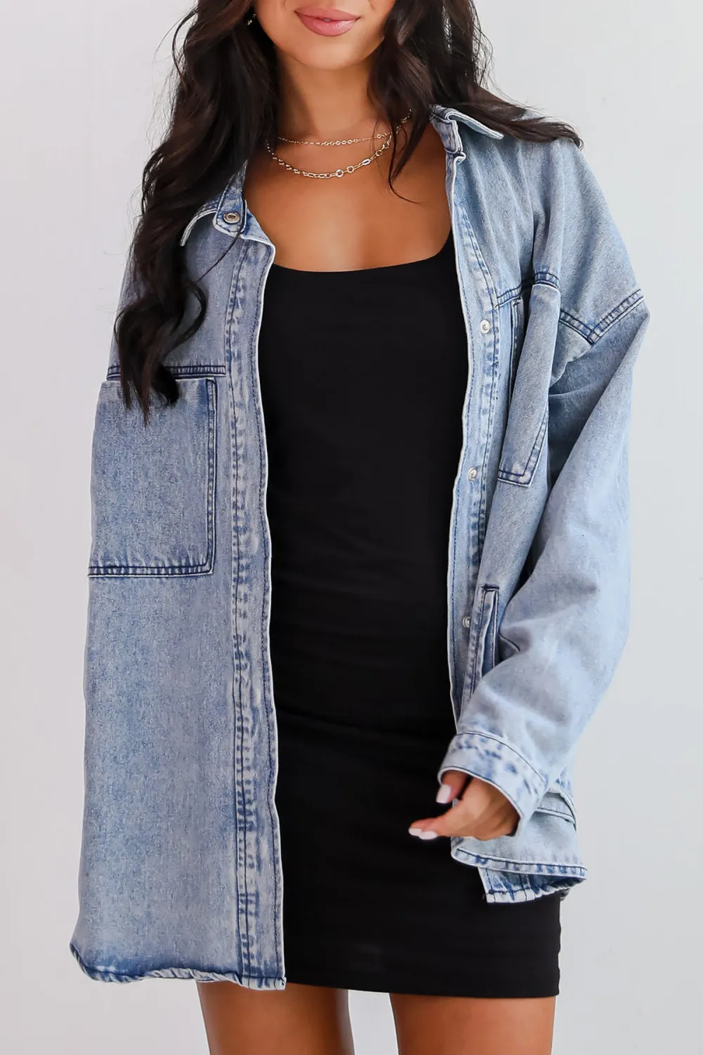 Trending Moment Light Wash Denim Jacket