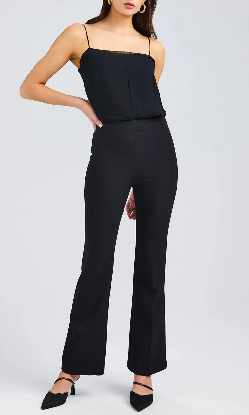 Black Comfort Crepe Pants