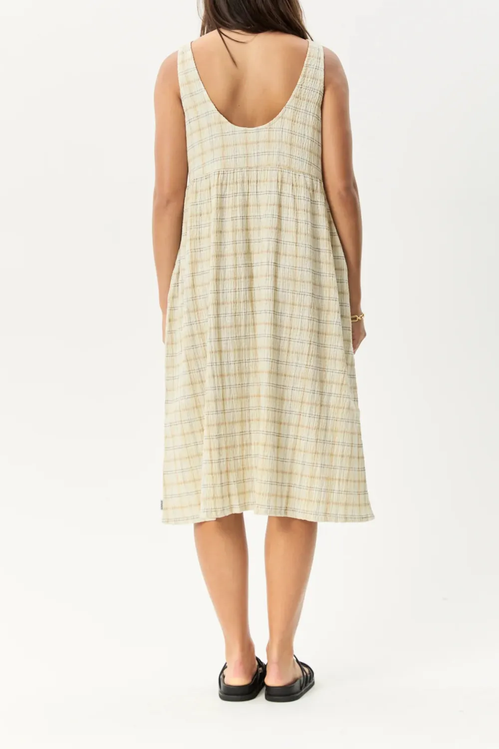 Tank Check Daily Loose Simple Plaid Dresses