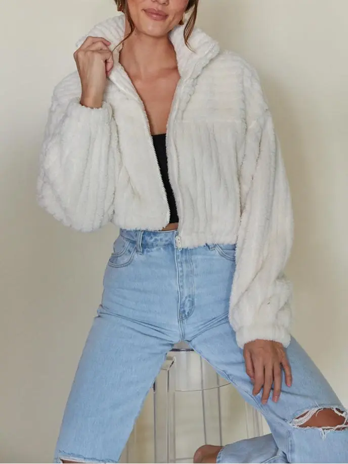 Madison Cropped Plush Jacket