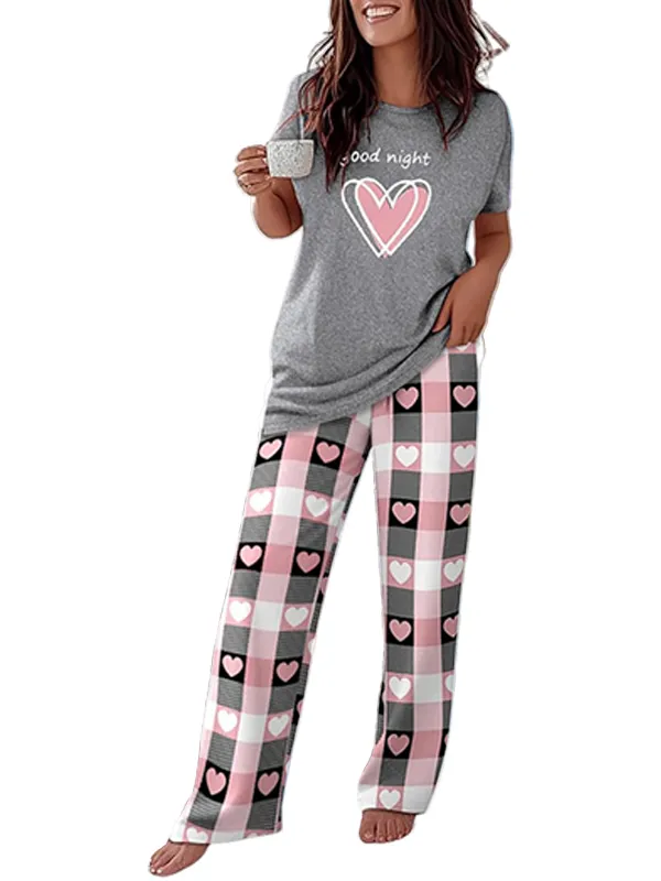🔥FLASH SALE🔥Women's 2 Piece Pajama Set - Short Sleeve Comfy Loungewear