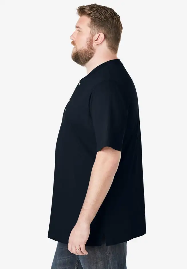 Shrink-Less Lightweight Henley T-Shirt