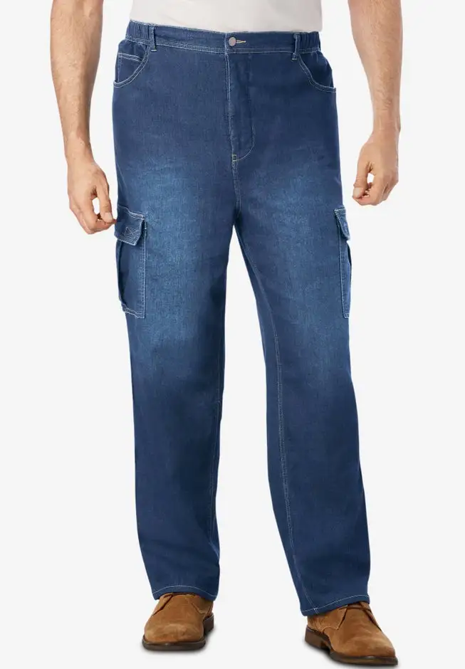 Relaxed Fit Cargo Denim Look Sweatpants