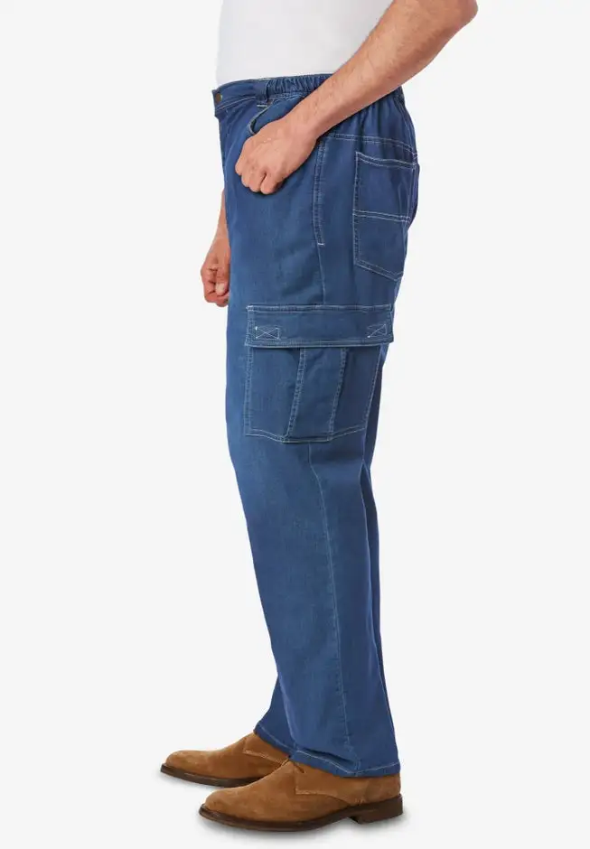 Relaxed Fit Cargo Denim Look Sweatpants