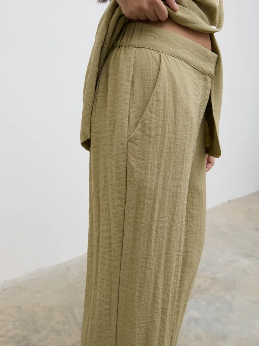 Casual Style Olive Trousers