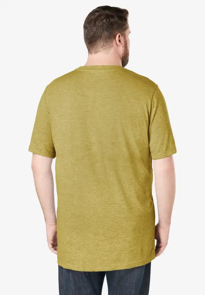 Shrink-Less Lightweight Longer-Length Crewneck Pocket T-Shirt
