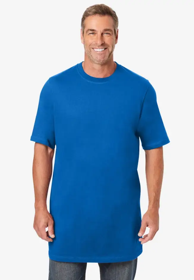 Shrink-Less Lightweight Longer-Length Crewneck T-Shirt