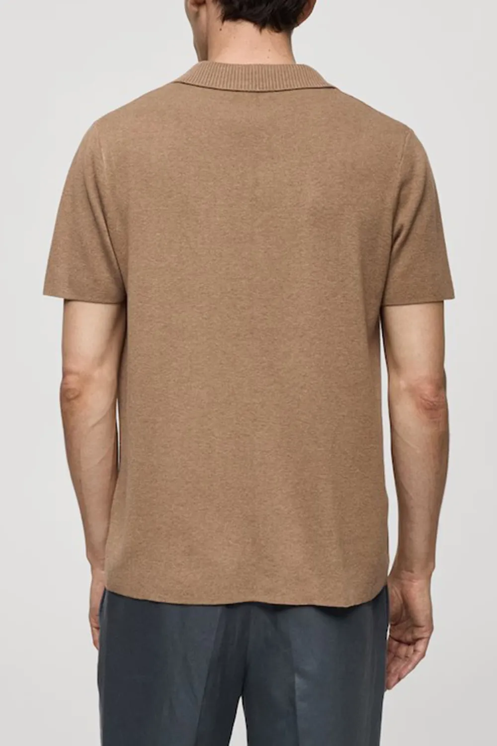 V-Neck Polo Collar Shirt