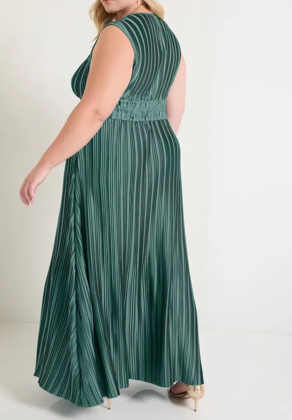 Waist Cinched Pleated Dress