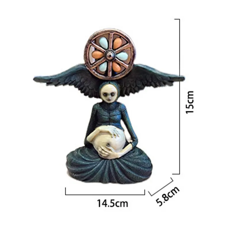 Halloween Witch Figurine Statue Resin Creepy Witch Sculptures Garden Decoration for Home Patio Yard Lawn Porch Garden Decoration