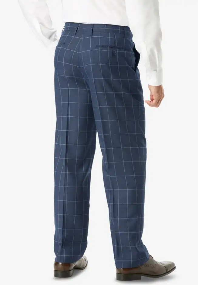 Easy Movement Plain-Front Expandable Dress Pants