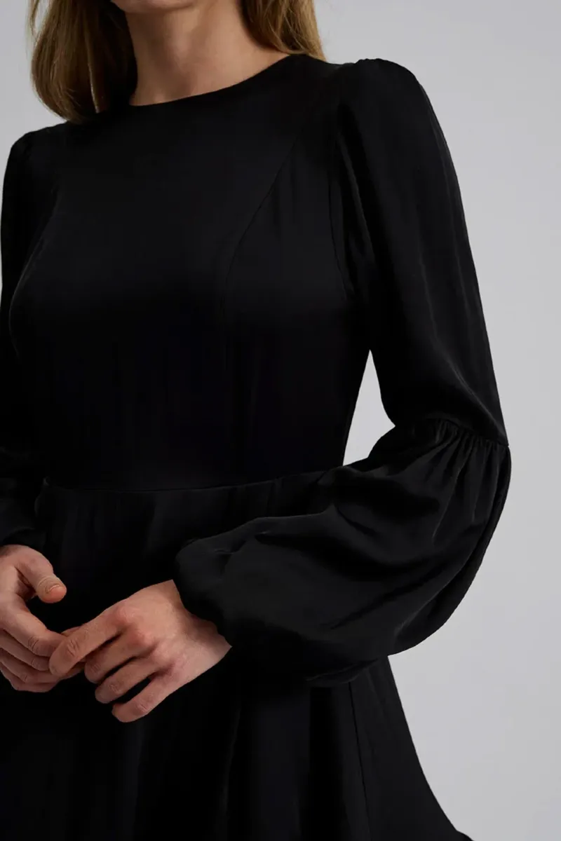 Bell Sleeve Ruffle Hem Mini Dresses