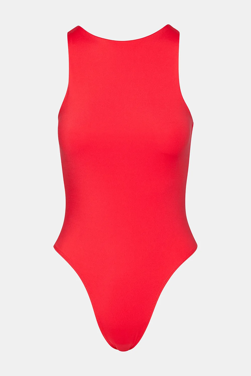 Crew Neck Bodysuit Red
