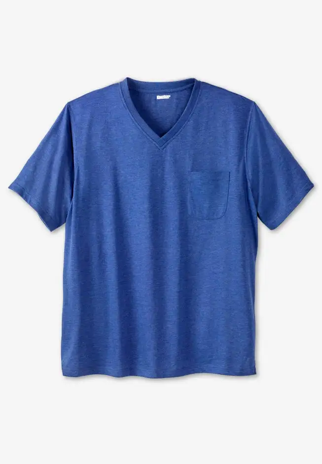 Shrink-Less Lightweight V-Neck Pocket T-Shirt