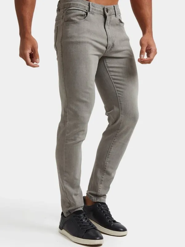 Light Grey Casual Daily Athletic Jeans