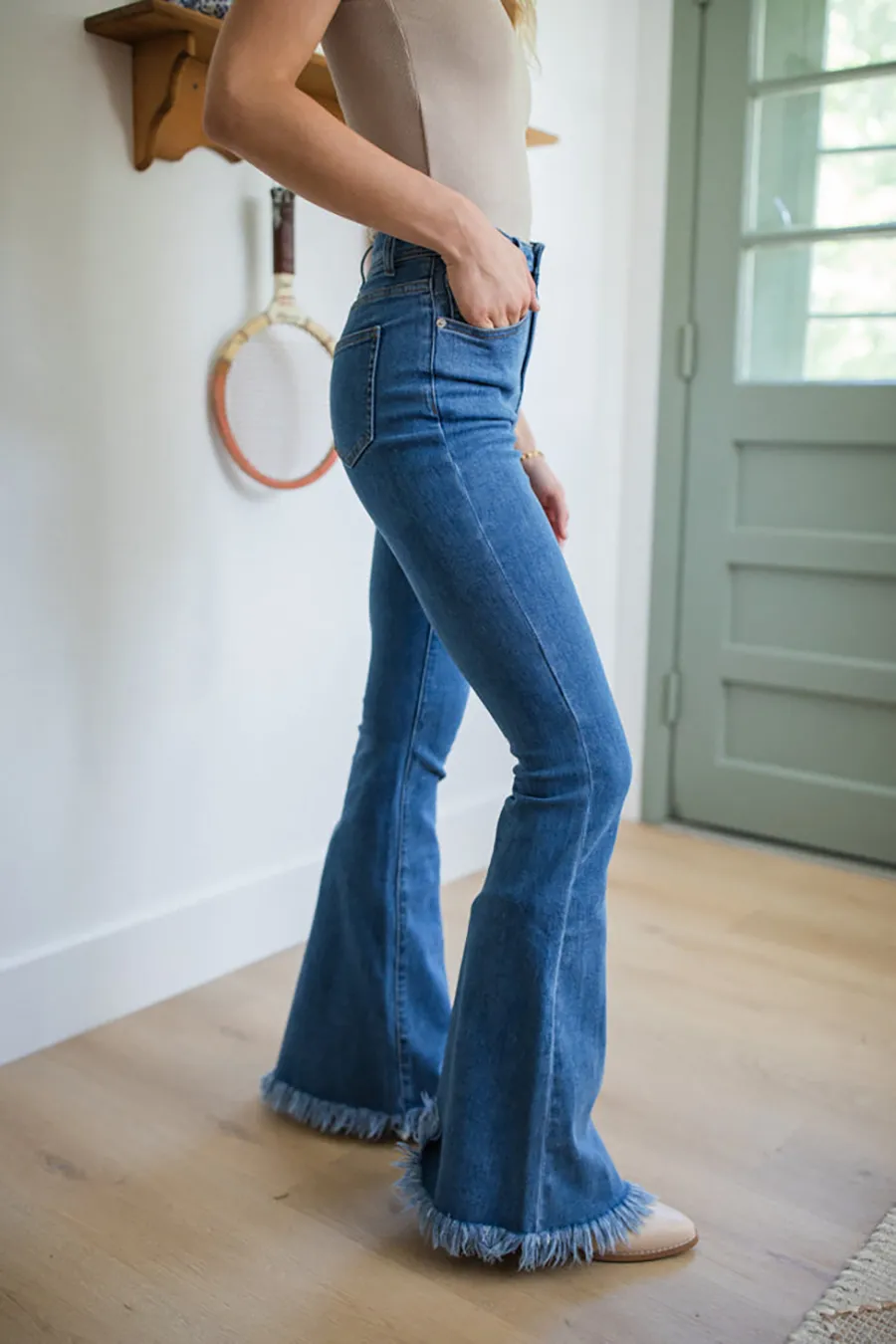 Medium Wash Stretchy Flare Jeans