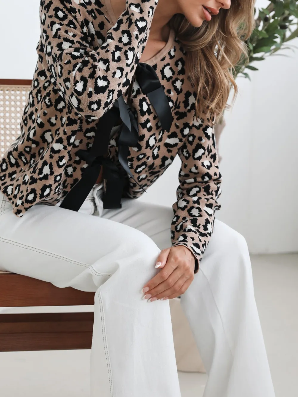 Camel Print Casual Style Cardigan