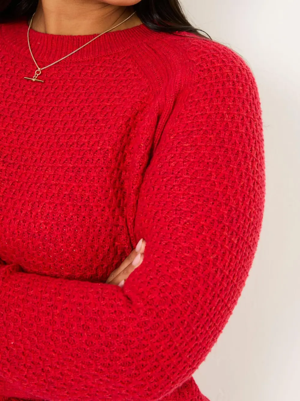 Red Textured Jumper