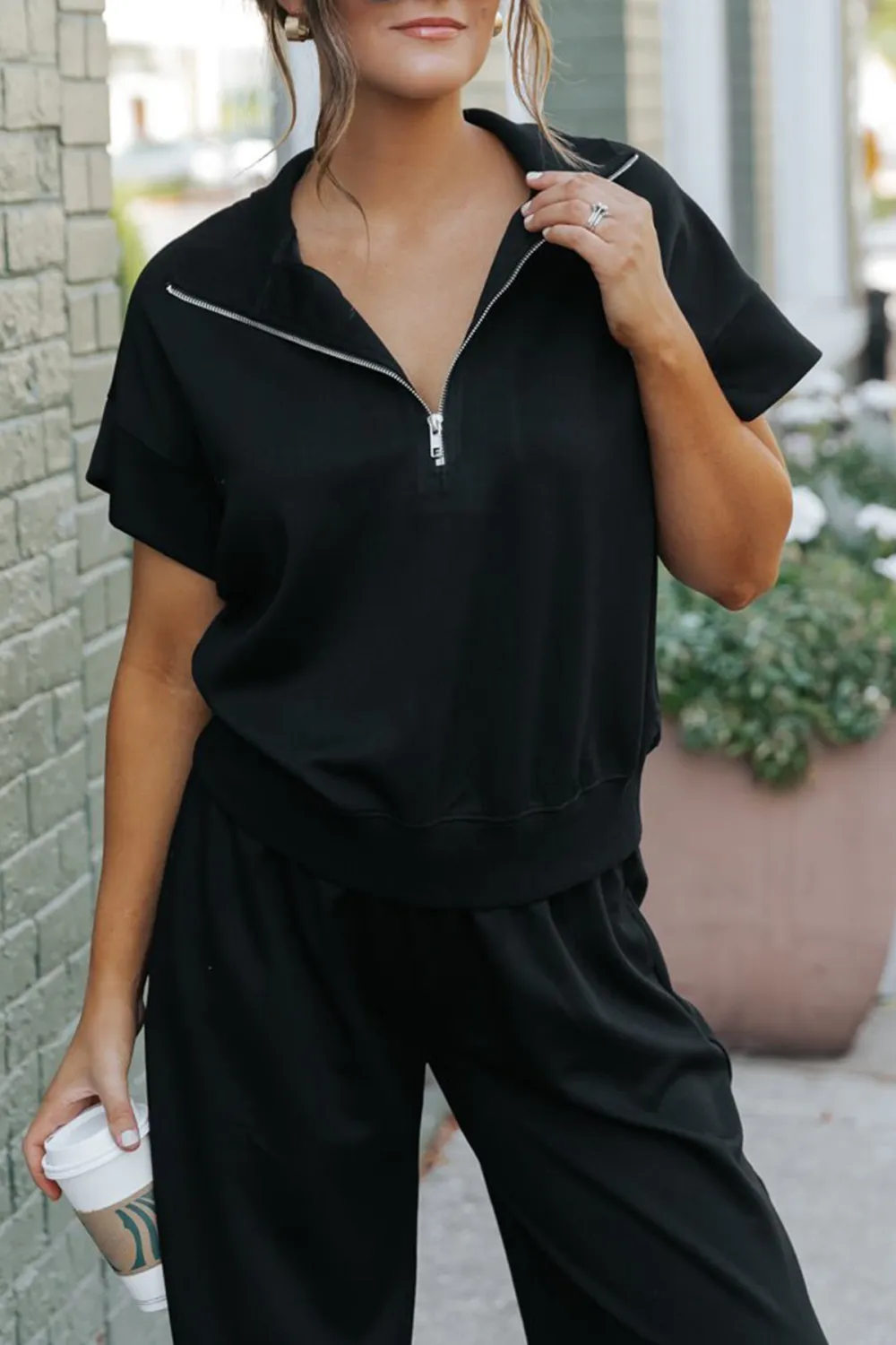 Laid Back and Comfy Half Zip Up Sweatshirt