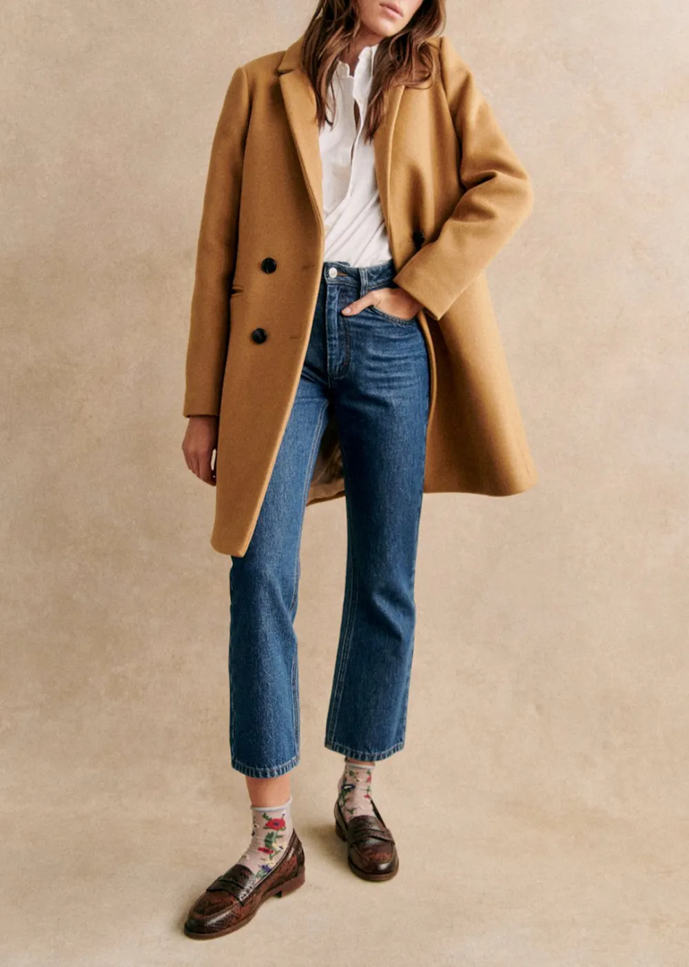 Mid-Length Solid Color Coat
