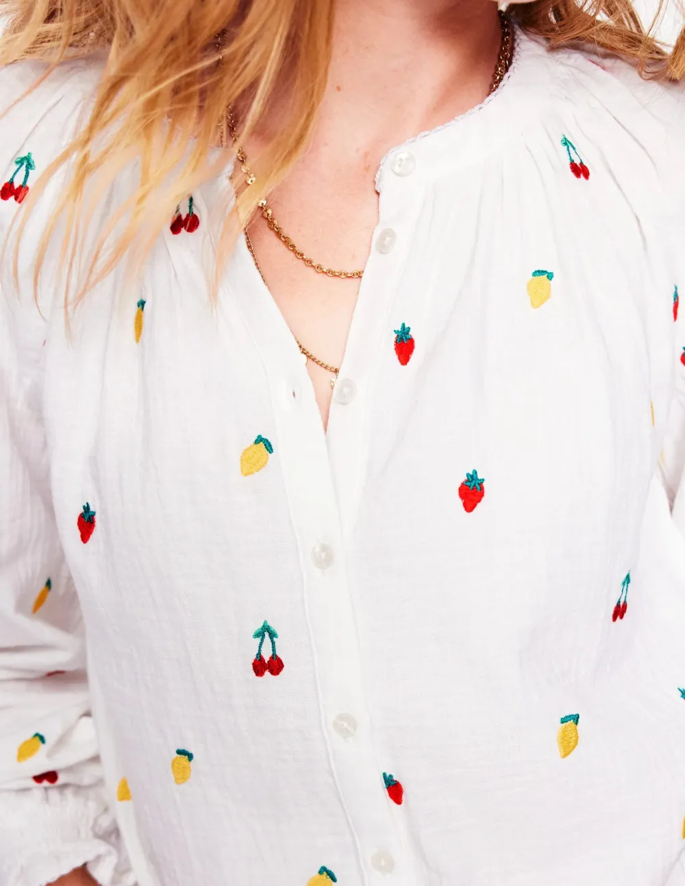 White Cherry - Print Blouse