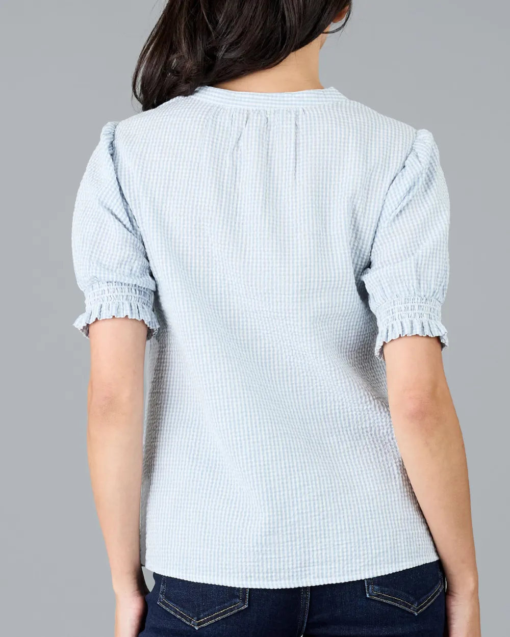 Striped Button Front Blouse