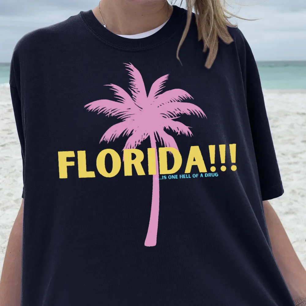 Florida Palm Tree Graphic Crew Neck Tee