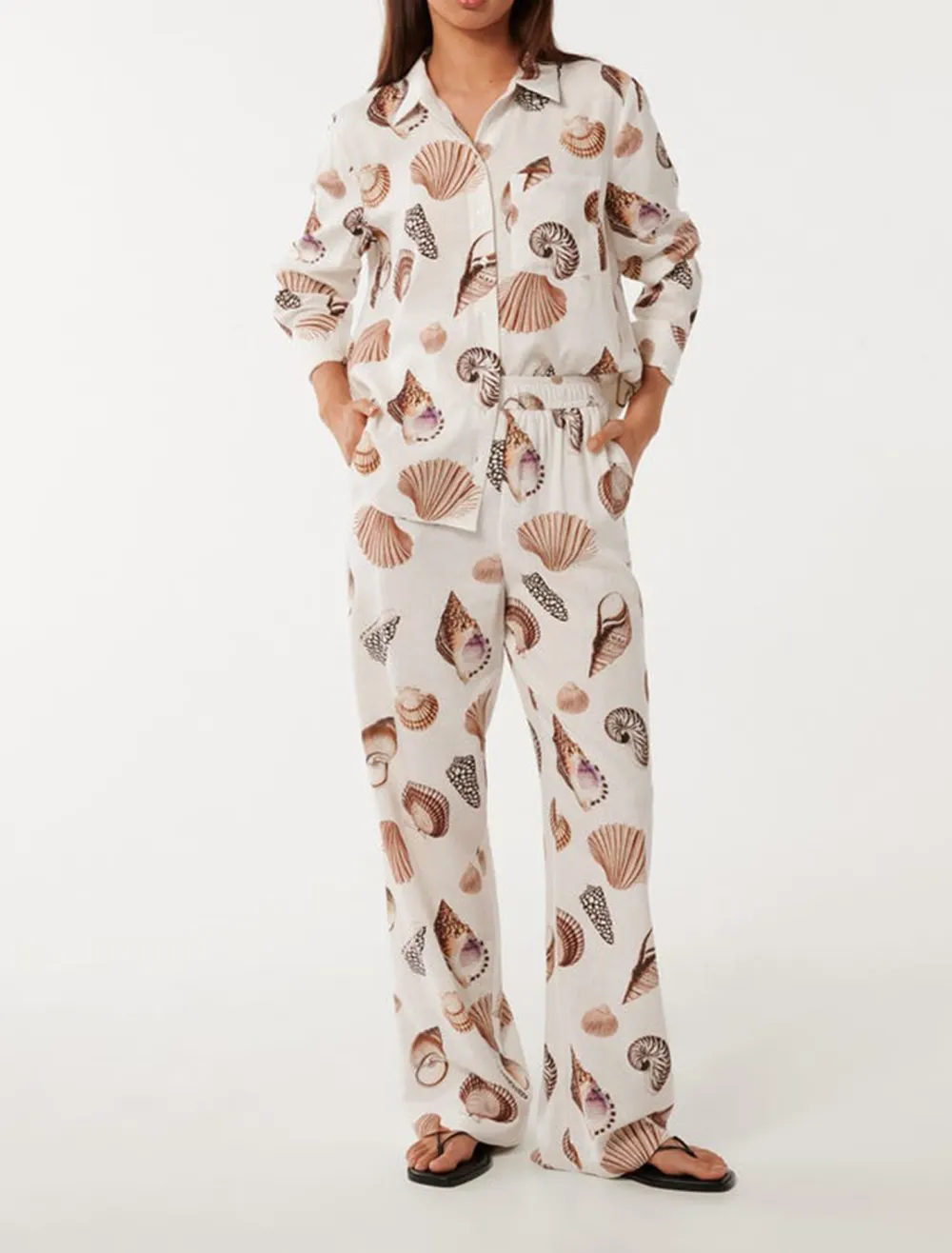 Colorful Linen Wide-Leg Pants