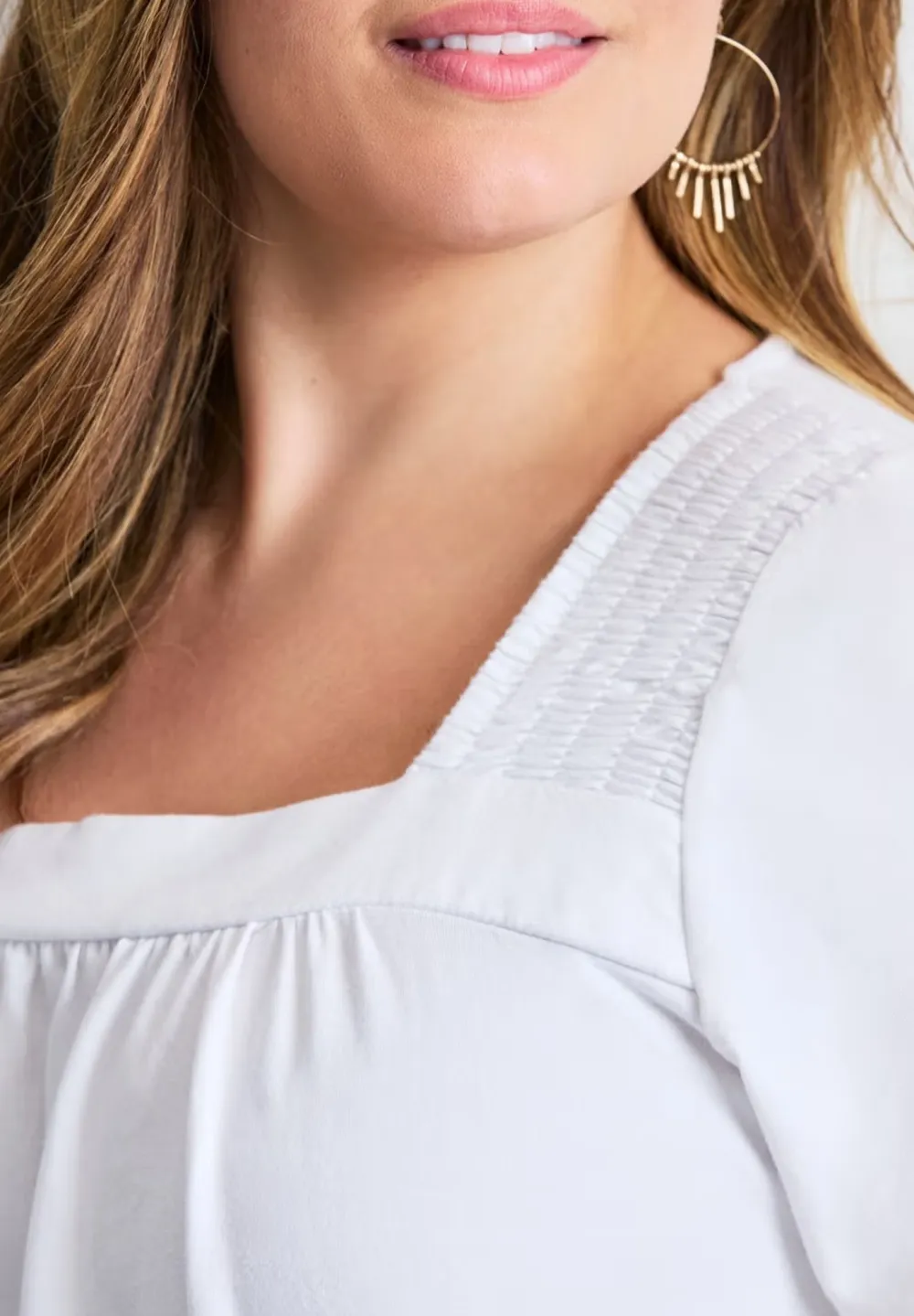 Square Neck Solid Color Top
