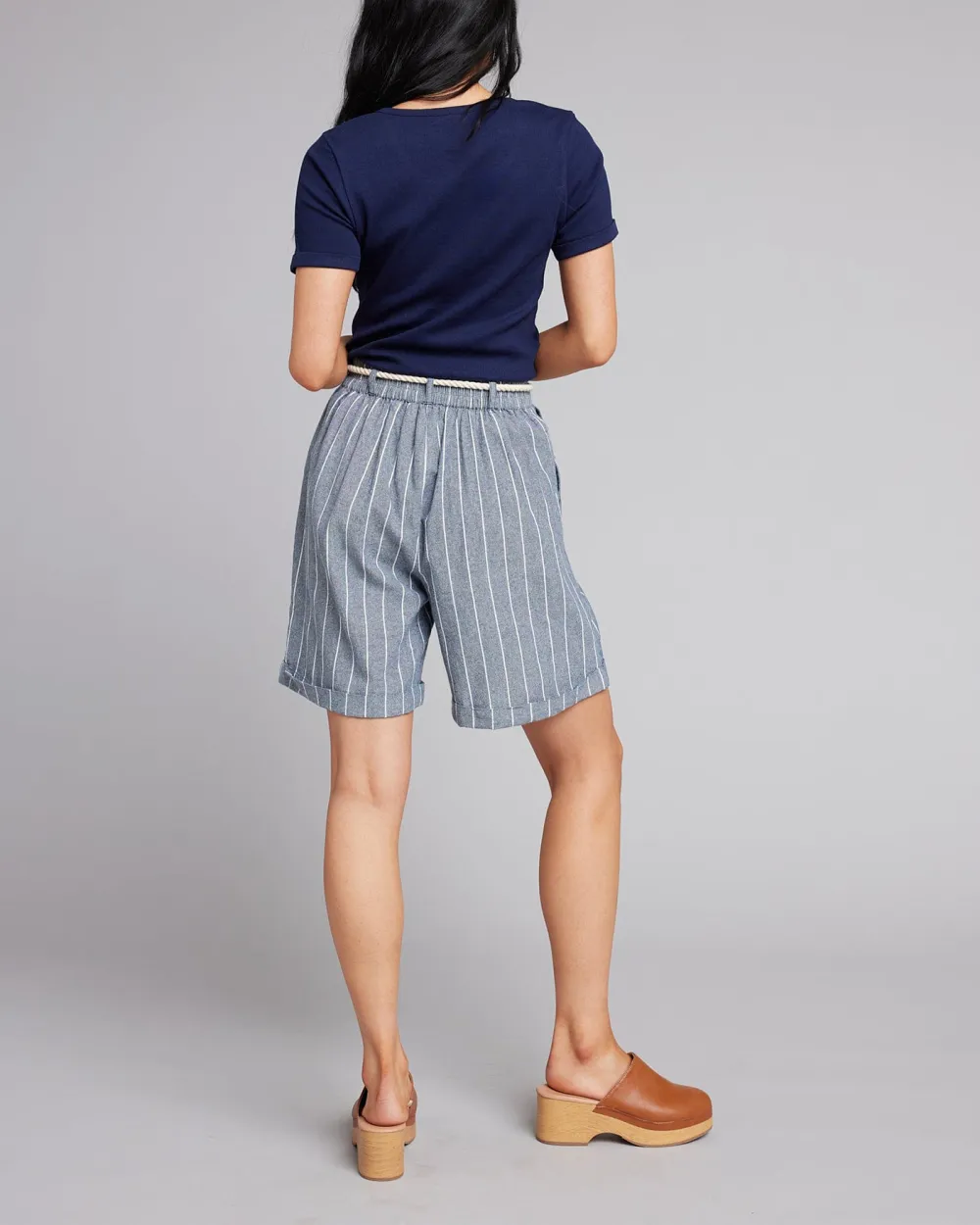 Striped Regular Drawstring Short